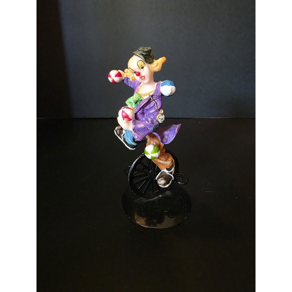 K's Collection Clown on Unicycle Multi-color Figurine 5.75" Tall